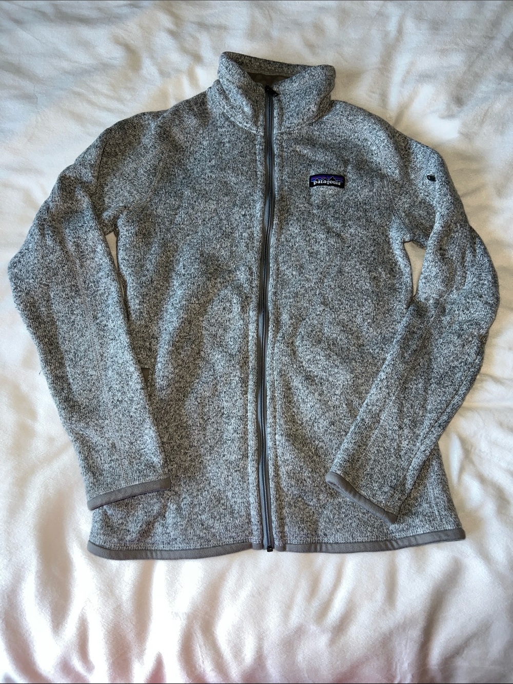 Patagonia Heather Gray Full-Zip Fleece Jacket